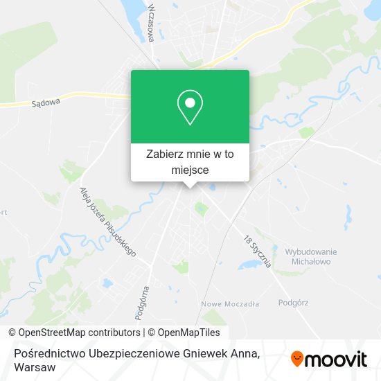 Mapa Pośrednictwo Ubezpieczeniowe Gniewek Anna