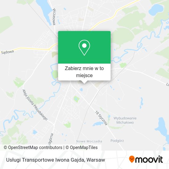 Mapa Usługi Transportowe Iwona Gajda