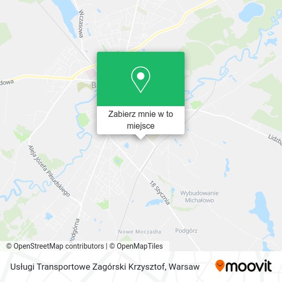 Mapa Usługi Transportowe Zagórski Krzysztof