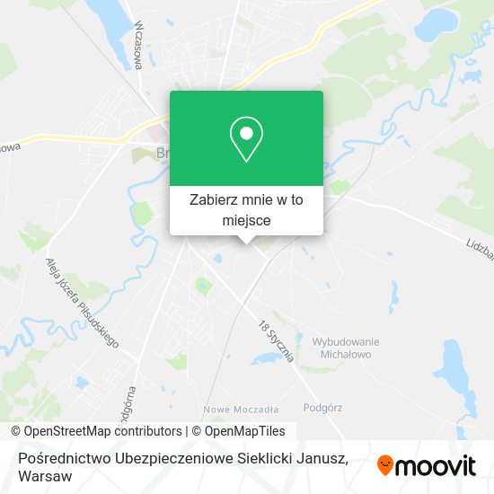 Mapa Pośrednictwo Ubezpieczeniowe Sieklicki Janusz