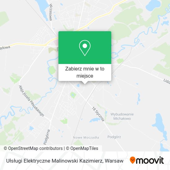 Mapa Ułsługi Elektryczne Malinowski Kazimierz