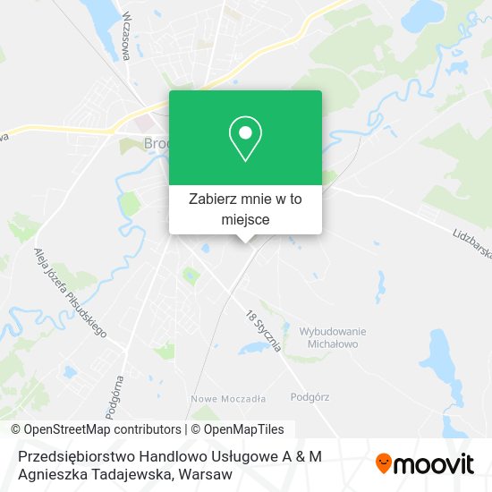 Mapa Przedsiębiorstwo Handlowo Usługowe A & M Agnieszka Tadajewska