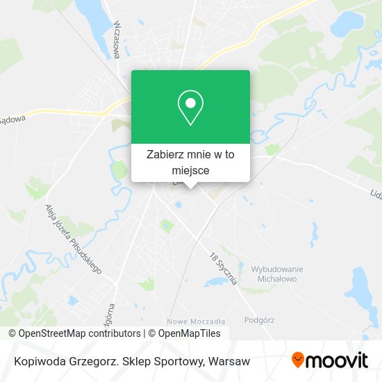 Mapa Kopiwoda Grzegorz. Sklep Sportowy