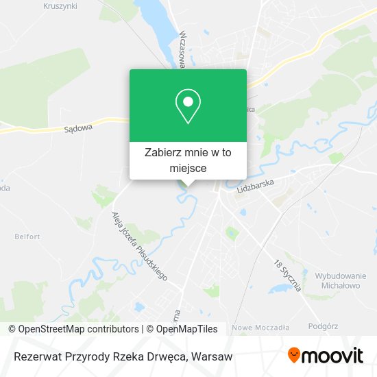 Mapa Rezerwat Przyrody Rzeka Drwęca