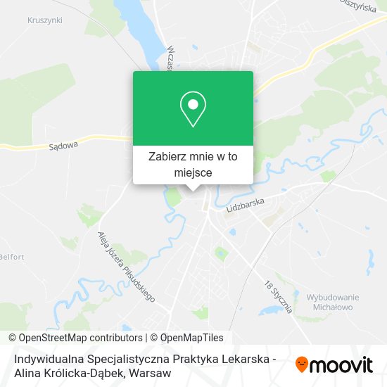 Mapa Indywidualna Specjalistyczna Praktyka Lekarska - Alina Królicka-Dąbek