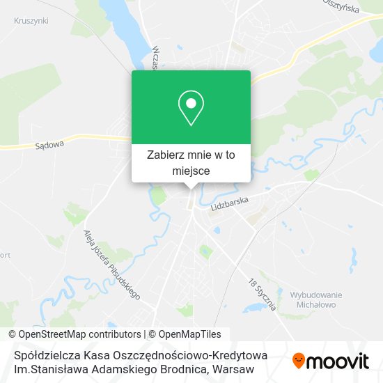 Mapa Spółdzielcza Kasa Oszczędnościowo-Kredytowa Im.Stanisława Adamskiego Brodnica