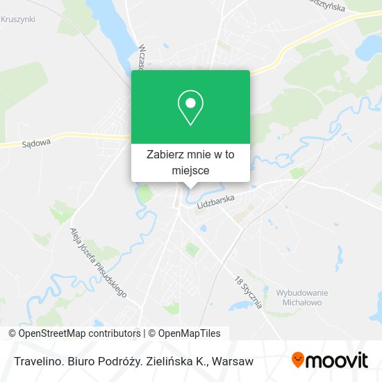 Mapa Travelino. Biuro Podróży. Zielińska K.