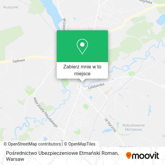 Mapa Pośrednictwo Ubezpieczeniowe Etmański Roman