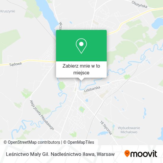 Mapa Leśnictwo Mały Gil. Nadleśnictwo Iława