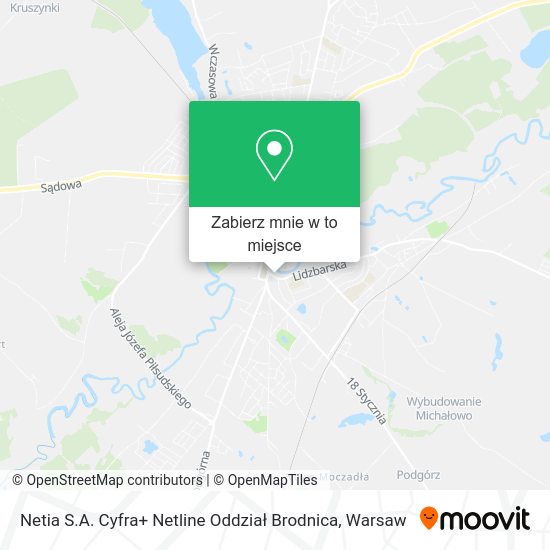 Mapa Netia S.A. Cyfra+ Netline Oddział Brodnica