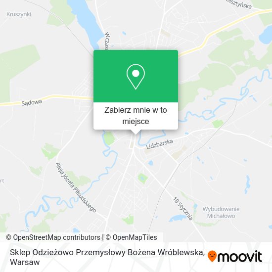 Mapa Sklep Odzieżowo Przemysłowy Bożena Wróblewska