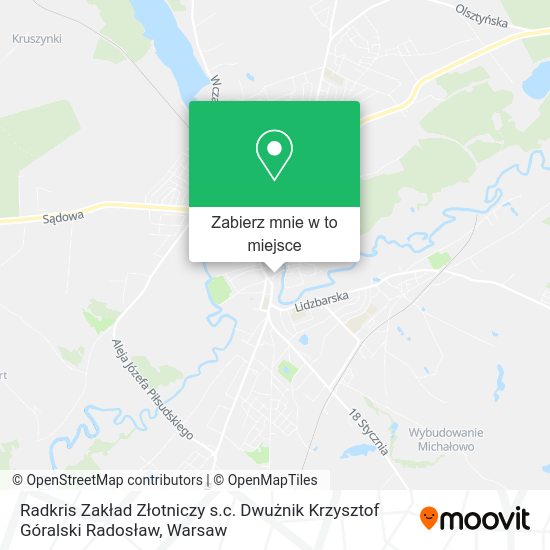 Mapa Radkris Zakład Złotniczy s.c. Dwużnik Krzysztof Góralski Radosław