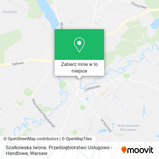 Mapa Szalkowska Iwona. Przedsiębiorstwo Usługowo - Handlowe