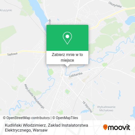 Mapa Kudliński Włodzimierz. Zakład Instalatorstwa Elektrycznego