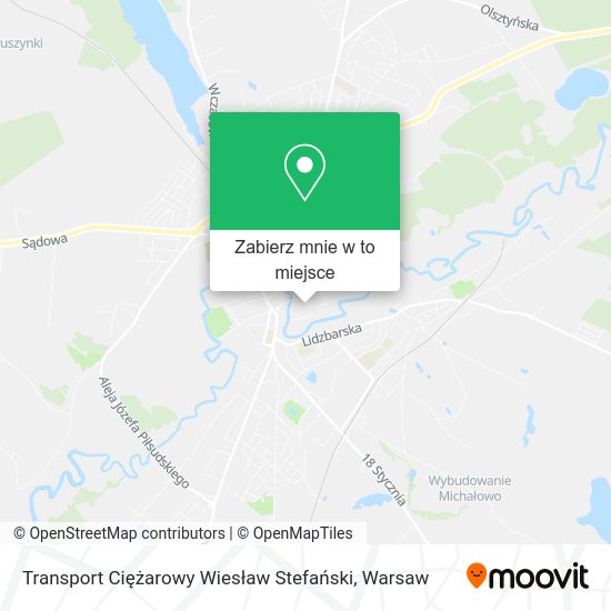 Mapa Transport Ciężarowy Wiesław Stefański