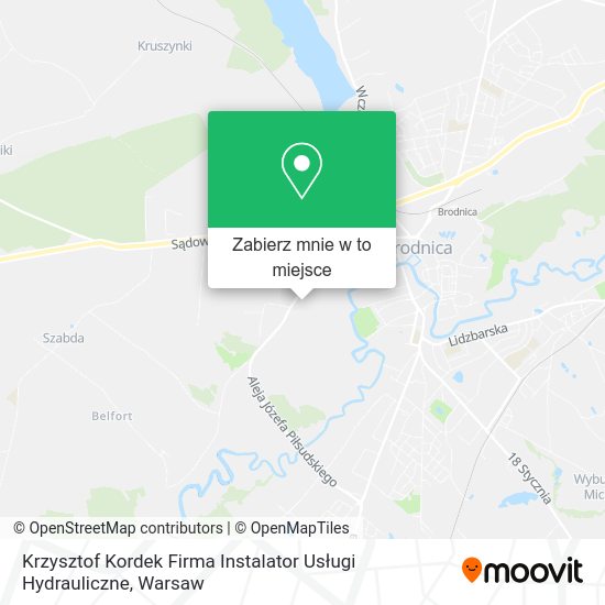 Mapa Krzysztof Kordek Firma Instalator Usługi Hydrauliczne