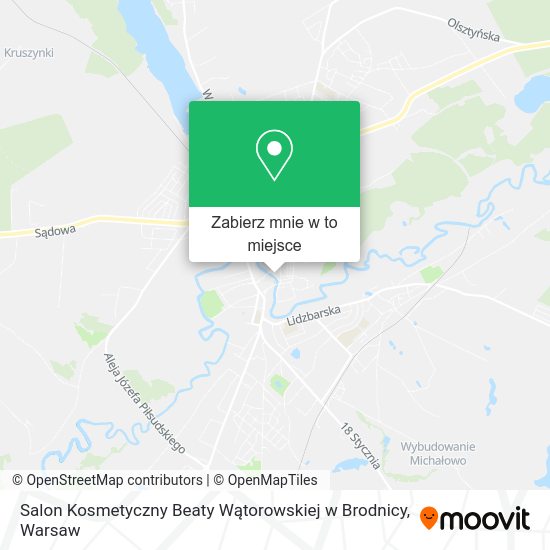 Mapa Salon Kosmetyczny Beaty Wątorowskiej w Brodnicy