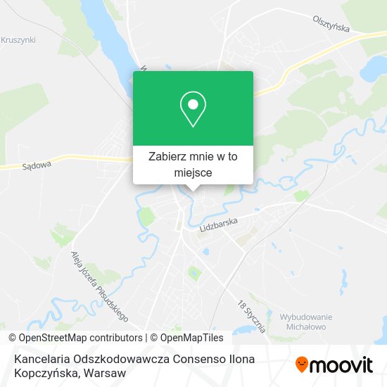 Mapa Kancelaria Odszkodowawcza Consenso Ilona Kopczyńska