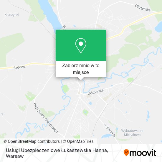 Mapa Usługi Ubezpieczeniowe Łukaszewska Hanna