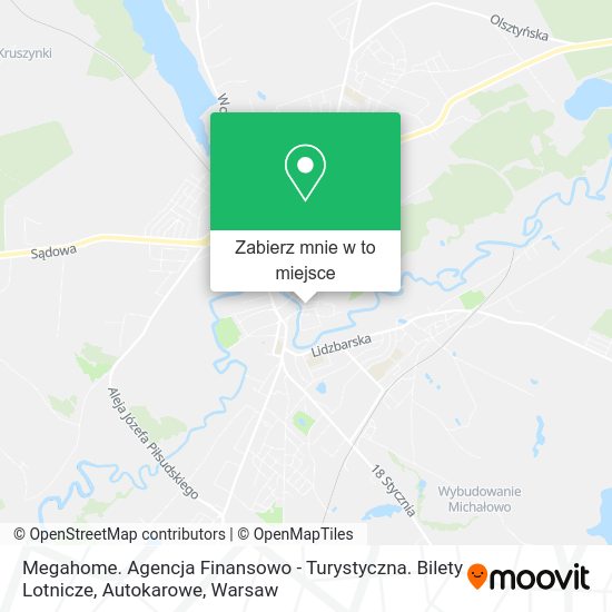 Mapa Megahome. Agencja Finansowo - Turystyczna. Bilety Lotnicze, Autokarowe