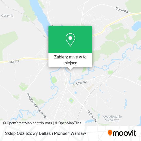 Mapa Sklep Odzieżowy Dallas i Pioneer