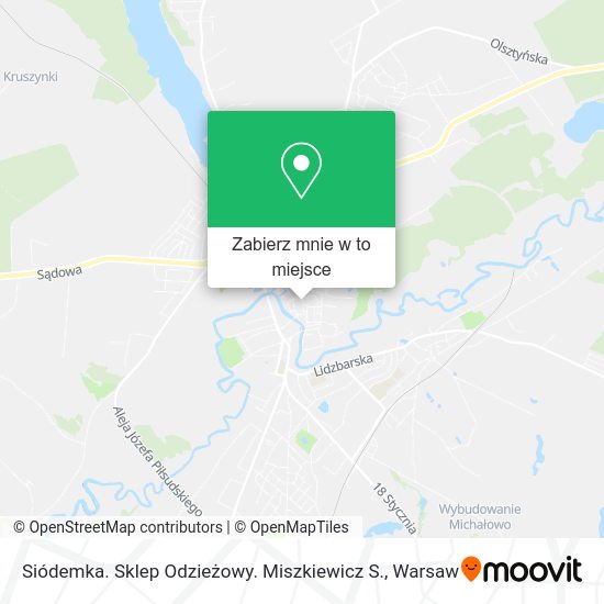 Mapa Siódemka. Sklep Odzieżowy. Miszkiewicz S.