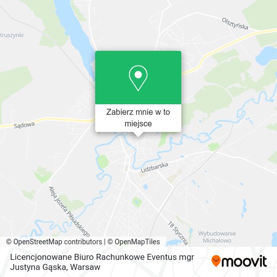 Mapa Licencjonowane Biuro Rachunkowe Eventus mgr Justyna Gąska