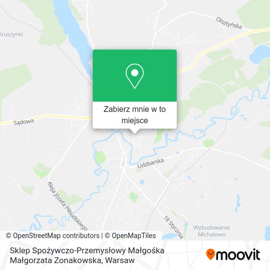 Mapa Sklep Spożywczo-Przemysłowy Małgośka Małgorzata Zonakowska