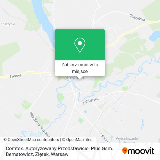 Mapa Comtex. Autoryzowany Przedstawiciel Plus Gsm. Bernatowicz, Ziętek