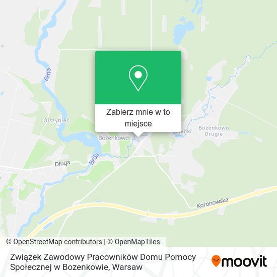 Mapa Związek Zawodowy Pracowników Domu Pomocy Społecznej w Bozenkowie