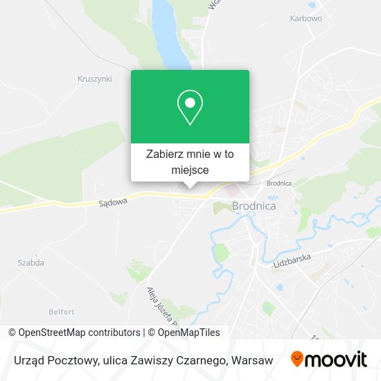 Mapa Urząd Pocztowy, ulica Zawiszy Czarnego