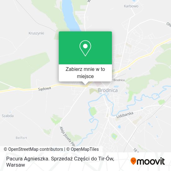 Mapa Pacura Agnieszka. Sprzedaż Części do Tir-Ów