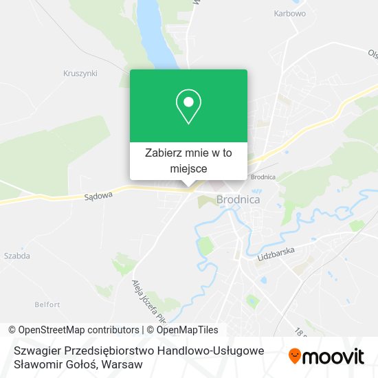 Mapa Szwagier Przedsiębiorstwo Handlowo-Usługowe Sławomir Gołoś