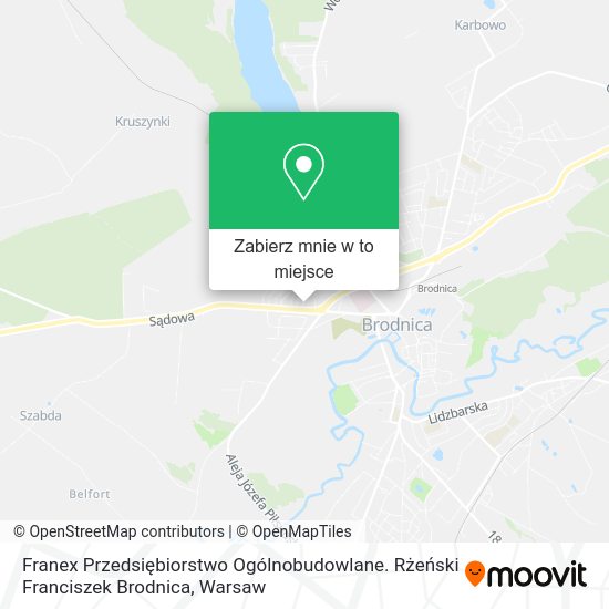 Mapa Franex Przedsiębiorstwo Ogólnobudowlane. Rżeński Franciszek Brodnica