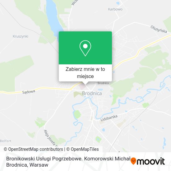 Mapa Bronikowski Usługi Pogrzebowe. Komorowski Michał Brodnica