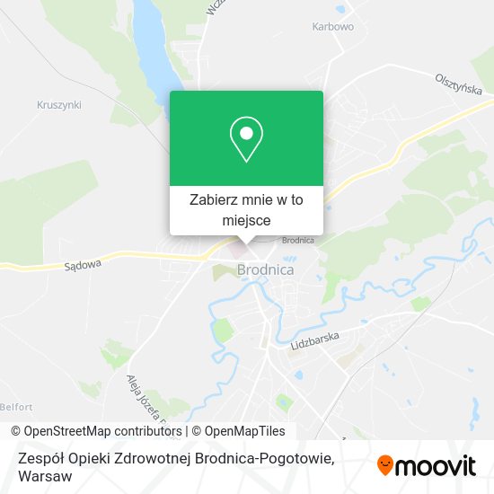 Mapa Zespół Opieki Zdrowotnej Brodnica-Pogotowie