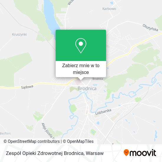 Mapa Zespół Opieki Zdrowotnej Brodnica