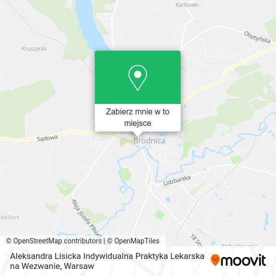 Mapa Aleksandra Lisicka Indywidualna Praktyka Lekarska na Wezwanie