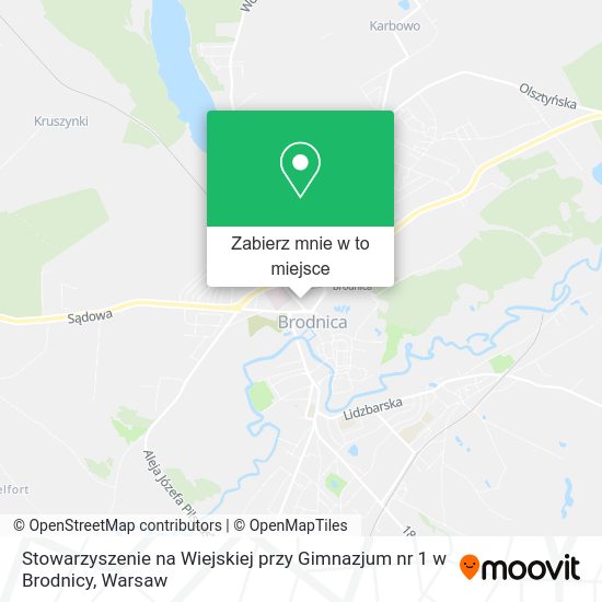 Mapa Stowarzyszenie na Wiejskiej przy Gimnazjum nr 1 w Brodnicy