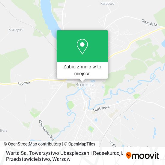 Mapa Warta Sa. Towarzystwo Ubezpieczeń i Reasekuracji. Przedstawicielstwo