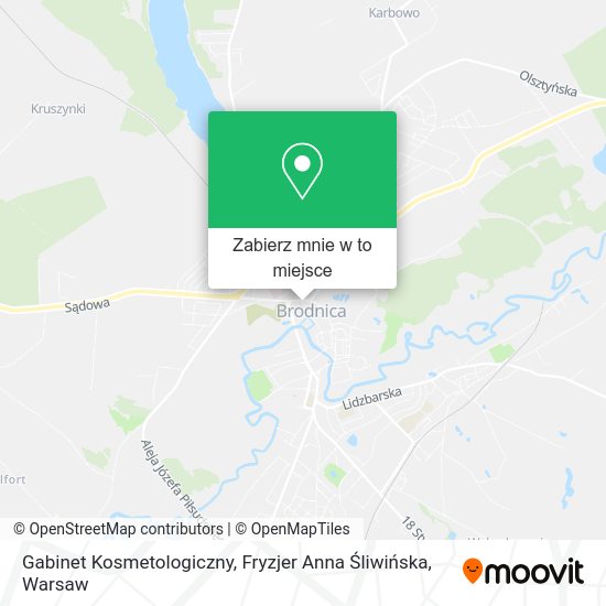 Mapa Gabinet Kosmetologiczny, Fryzjer Anna Śliwińska