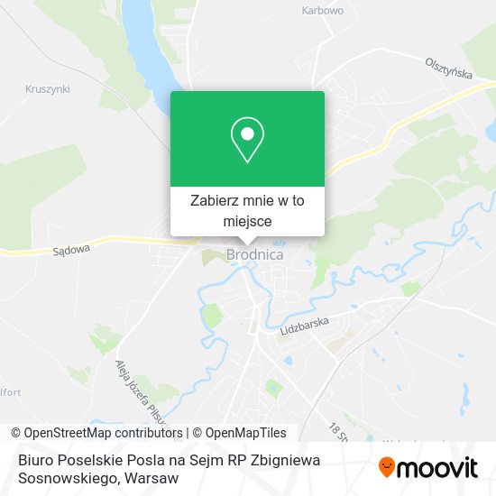 Mapa Biuro Poselskie Posla na Sejm RP Zbigniewa Sosnowskiego