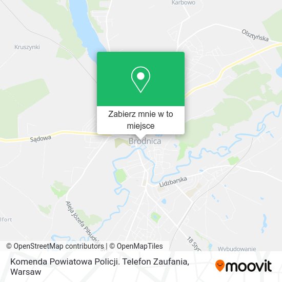 Mapa Komenda Powiatowa Policji. Telefon Zaufania