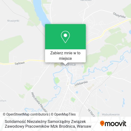 Mapa Solidarność Niezależny Samorządny Związek Zawodowy Pracowników Mzk Brodnica