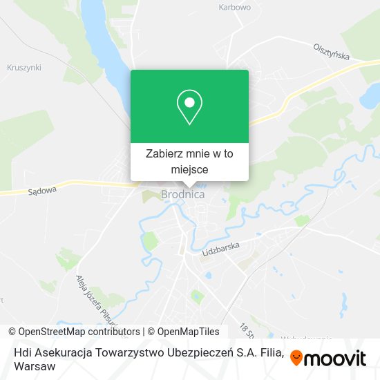 Mapa Hdi Asekuracja Towarzystwo Ubezpieczeń S.A. Filia