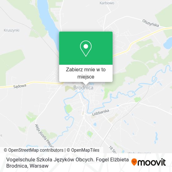 Mapa Vogelschule Szkoła Języków Obcych. Fogel Elżbieta Brodnica