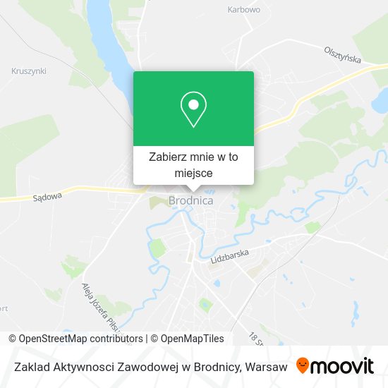 Mapa Zaklad Aktywnosci Zawodowej w Brodnicy