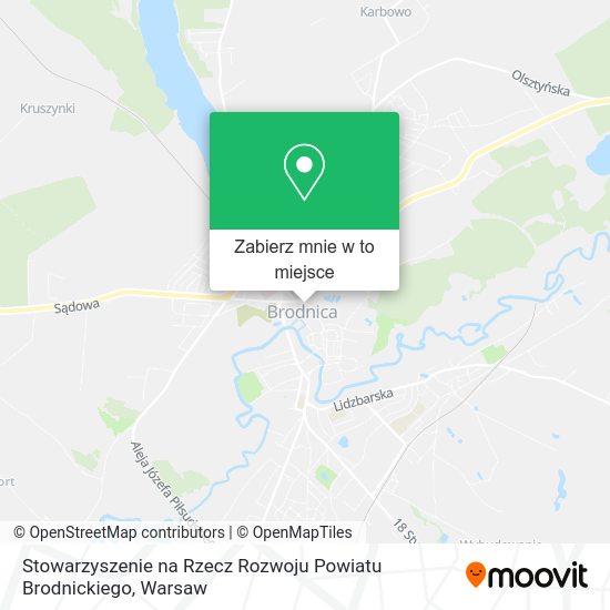 Mapa Stowarzyszenie na Rzecz Rozwoju Powiatu Brodnickiego