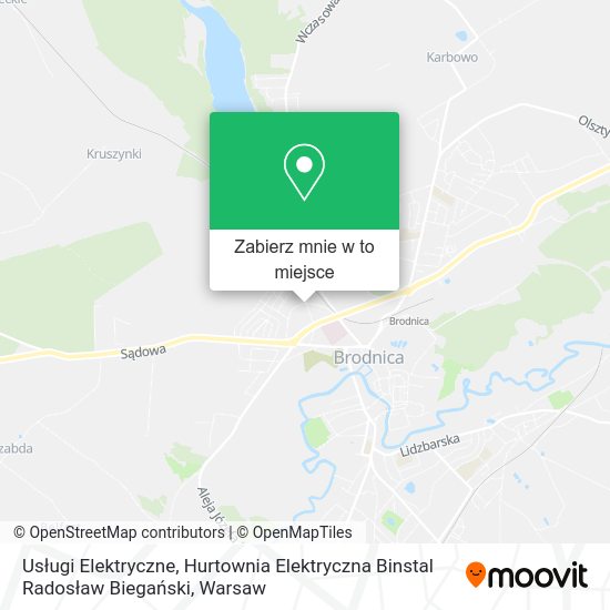 Mapa Usługi Elektryczne, Hurtownia Elektryczna Binstal Radosław Biegański