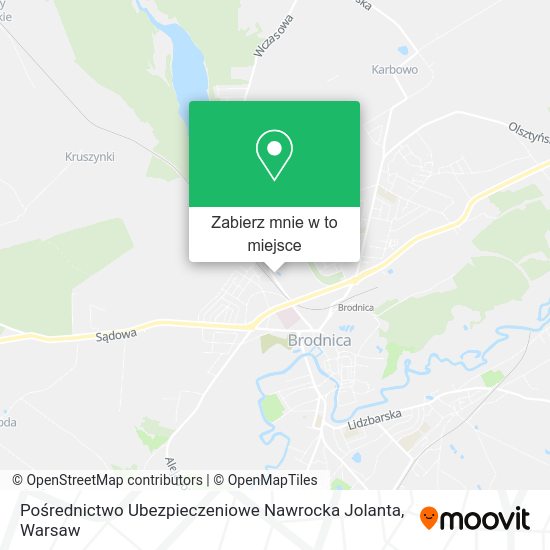 Mapa Pośrednictwo Ubezpieczeniowe Nawrocka Jolanta